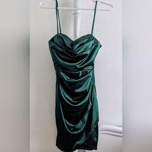 Windsor dark green padded mini dress